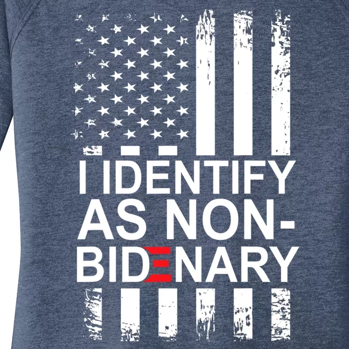 I Identify As Non Bidenary Anti Joe Biden Women’s Perfect Tri Tunic Long Sleeve Shirt