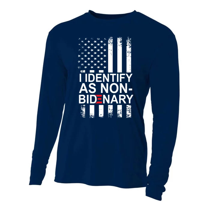 I Identify As Non Bidenary Anti Joe Biden Cooling Performance Long Sleeve Crew