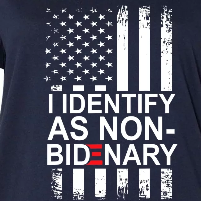 I Identify As Non Bidenary Anti Joe Biden Women's V-Neck Plus Size T-Shirt