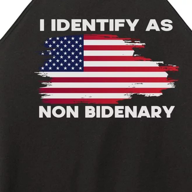 I Identify As Non Bidenary Patriot American Flag Women’s Perfect Tri Rocker Tank