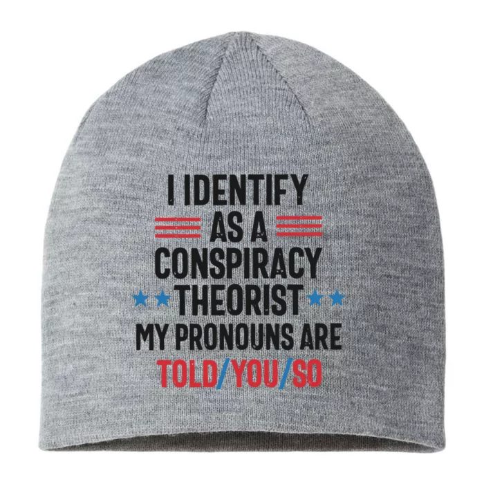 I Identify As A Conspiracy Theorist My Pronouns Are Told You So 8 1/2in Sustainable Knit Beanie