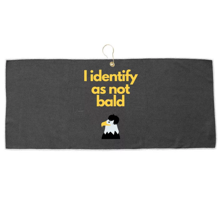 I Identify As Not Bald Funny Novelty Gift For Dads Premium Large Microfiber Waffle Golf Towel