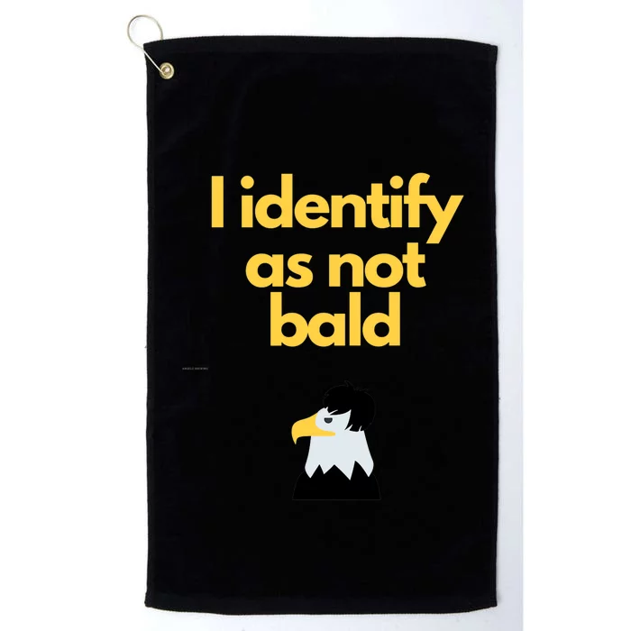 I Identify As Not Bald Funny Novelty Gift For Dads Premium Platinum Collection Golf Towel