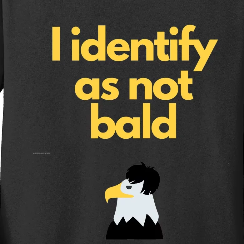 I Identify As Not Bald Funny Novelty Gift For Dads Premium Kids Long Sleeve Shirt