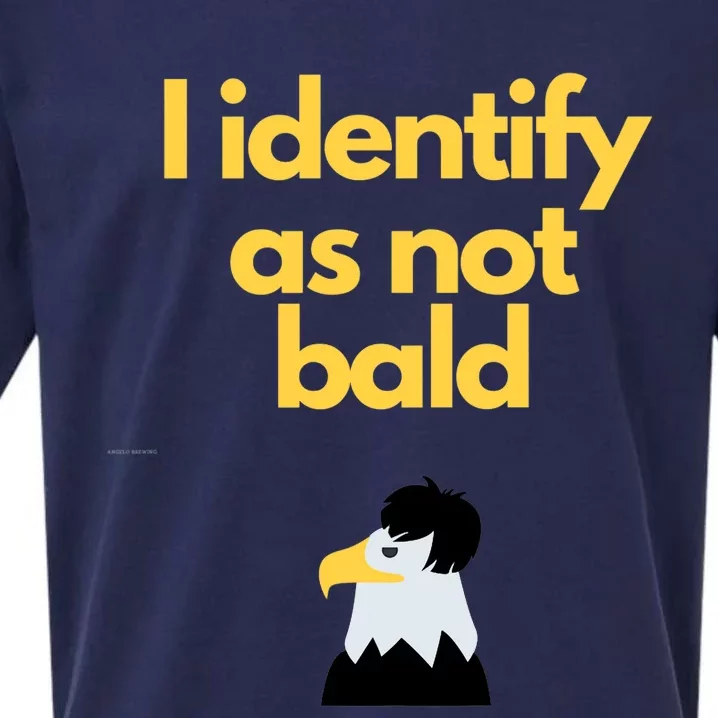 I Identify As Not Bald Funny Novelty Gift For Dads Premium Sueded Cloud Jersey T-Shirt