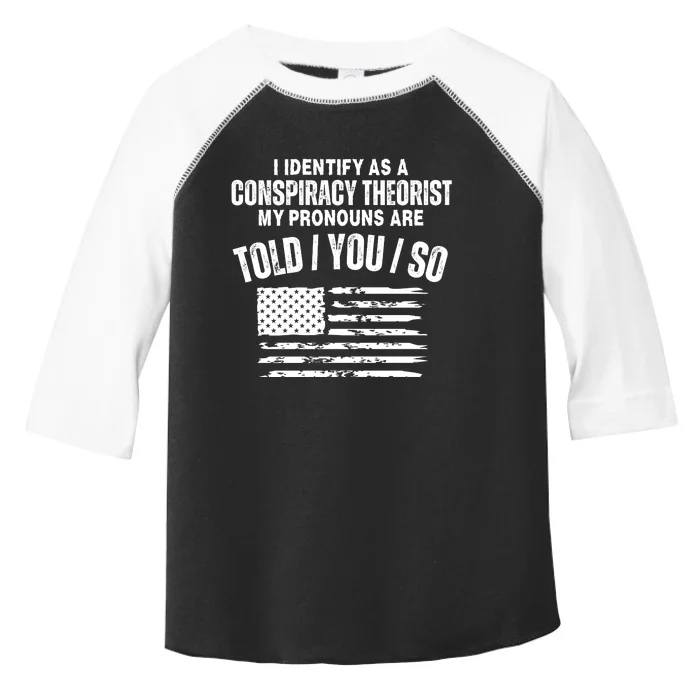 I Identify As A Conspiracy Theorist My Pronouns Are Told You So Toddler Fine Jersey T-Shirt