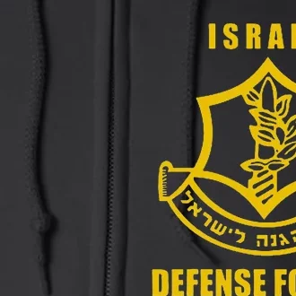 Idf Israeli Army Israel Defense Force Small Logo Full Zip Hoodie