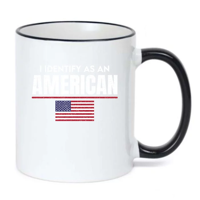 I Identify As An American No Identity Politics Usa Flag Cool Gift Black Color Changing Mug