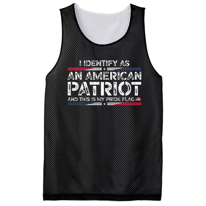 I Identify As An American Patriot Mesh Reversible Basketball Jersey Tank