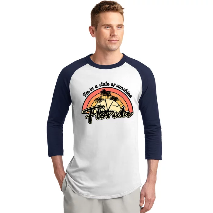 I'm In A State Of Sunshine Florida Beach Sun Baseball Sleeve Shirt