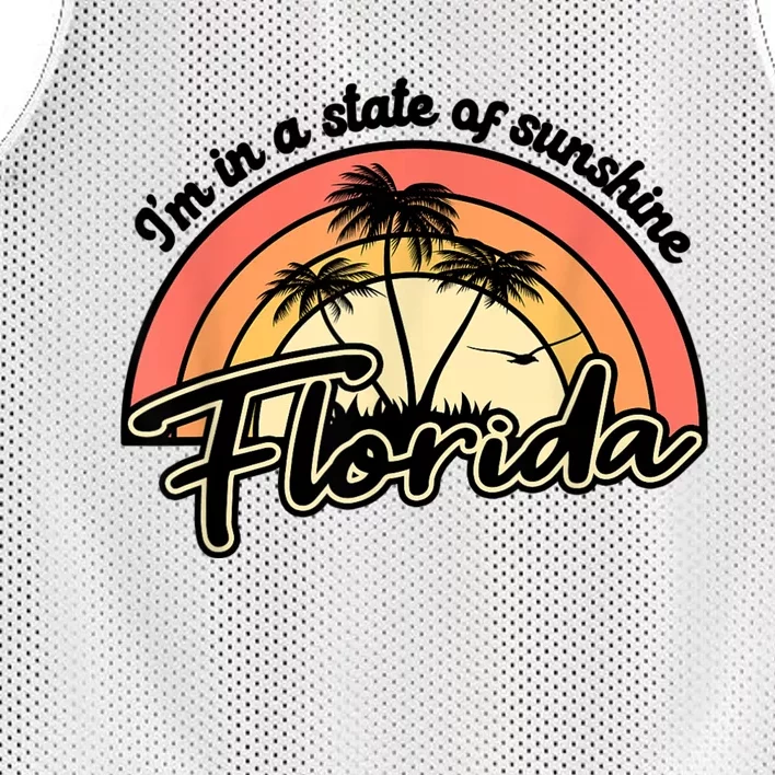 I'm In A State Of Sunshine Florida Beach Sun Mesh Reversible Basketball Jersey Tank