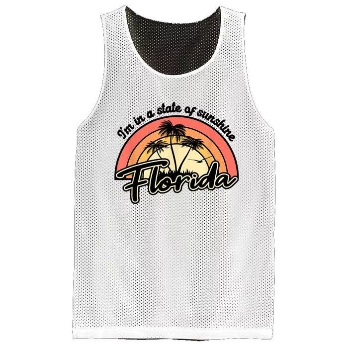 I'm In A State Of Sunshine Florida Beach Sun Mesh Reversible Basketball Jersey Tank