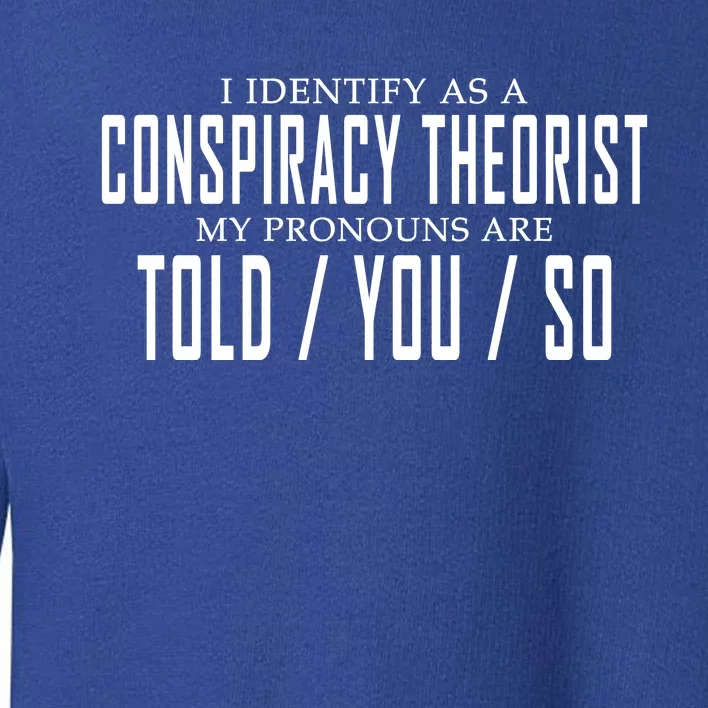 I Identify As A Conspiracy Theorist Toddler Sweatshirt