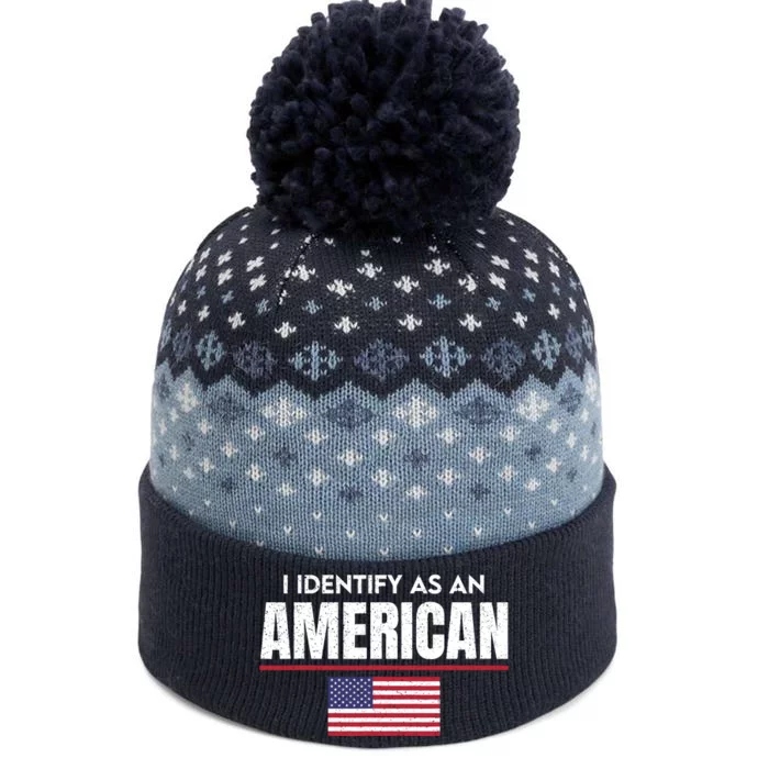 I Identify As An American No Identity Politics Usa Flag The Baniff Cuffed Pom Beanie