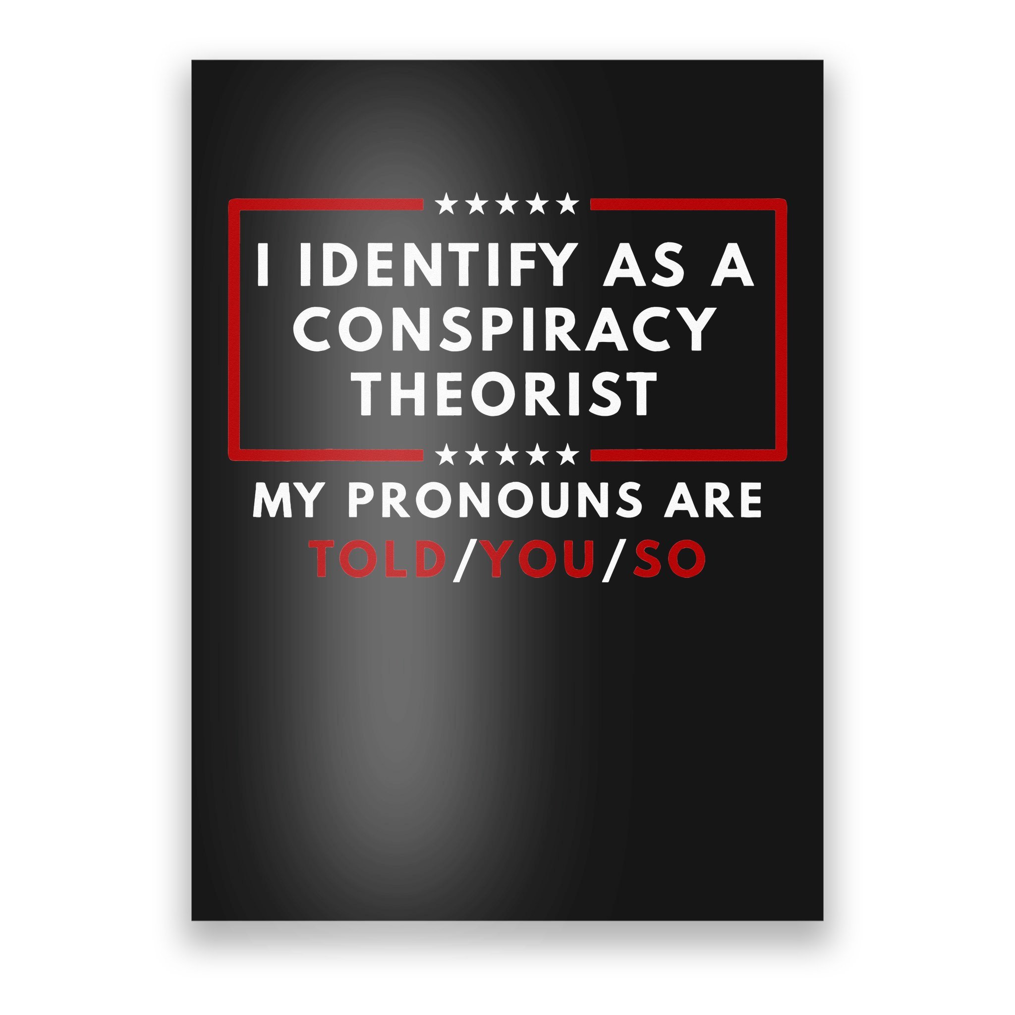 I Identify As A Conspiracy Theorist My Pronouns Are Told Poster ...