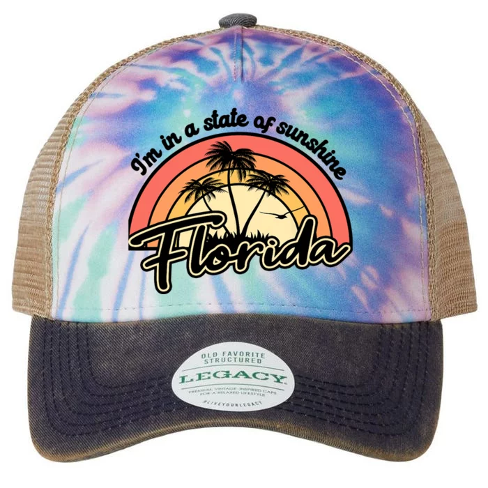 I'm In A State Of Sunshine Florida Beach Sun Legacy Tie Dye Trucker Hat