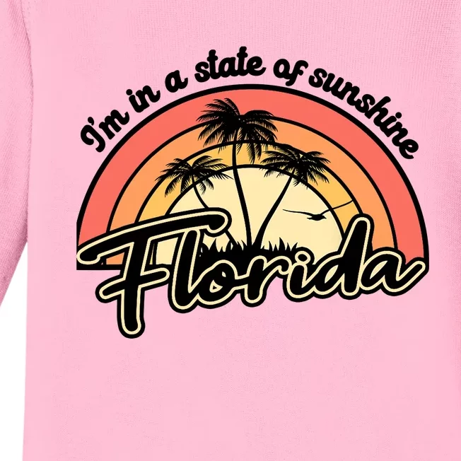 I'm In A State Of Sunshine Florida Beach Sun Baby Long Sleeve Bodysuit