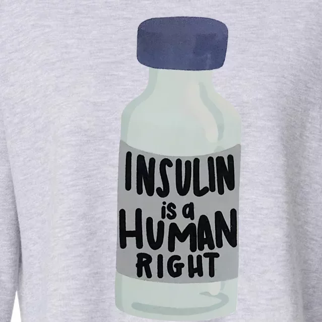 Insulin Is A Hu Right Diabetes Awareness Insulin Medicine Gift Cropped Pullover Crew