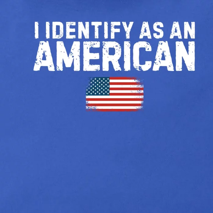 I Identify As An American Us Flag Patriot Funny Gift Politics Gift Zip Tote Bag