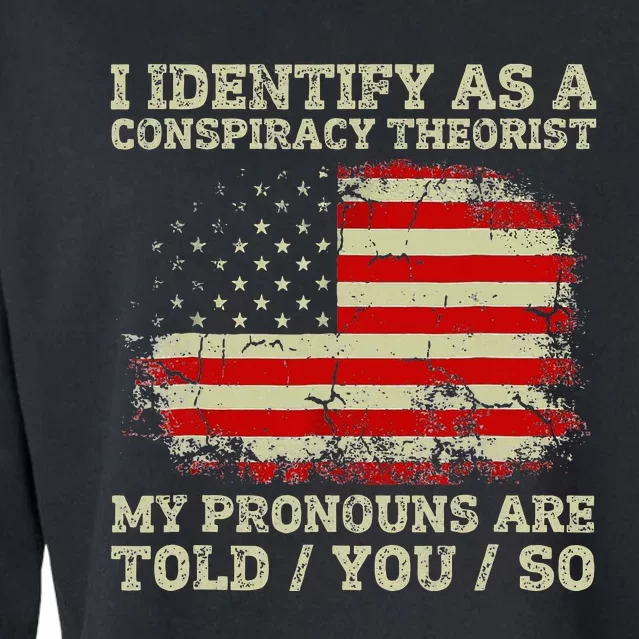 I Identify As A Conspiracy Theorist Pronouns Are Told You So Cropped Pullover Crew