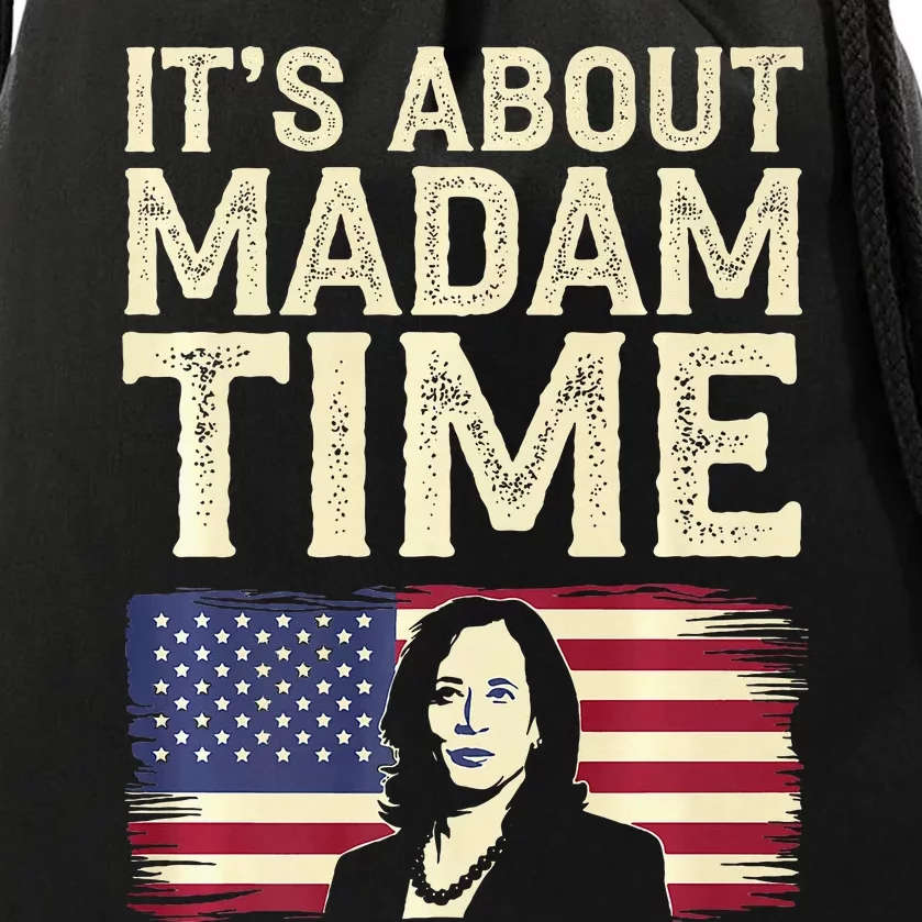 ItS Is About Madam Time Funny Kamala Harris Drawstring Bag