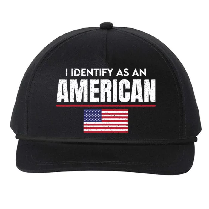 I Identify As An American No Identity Politics Usa Flag Snapback Five-Panel Rope Hat