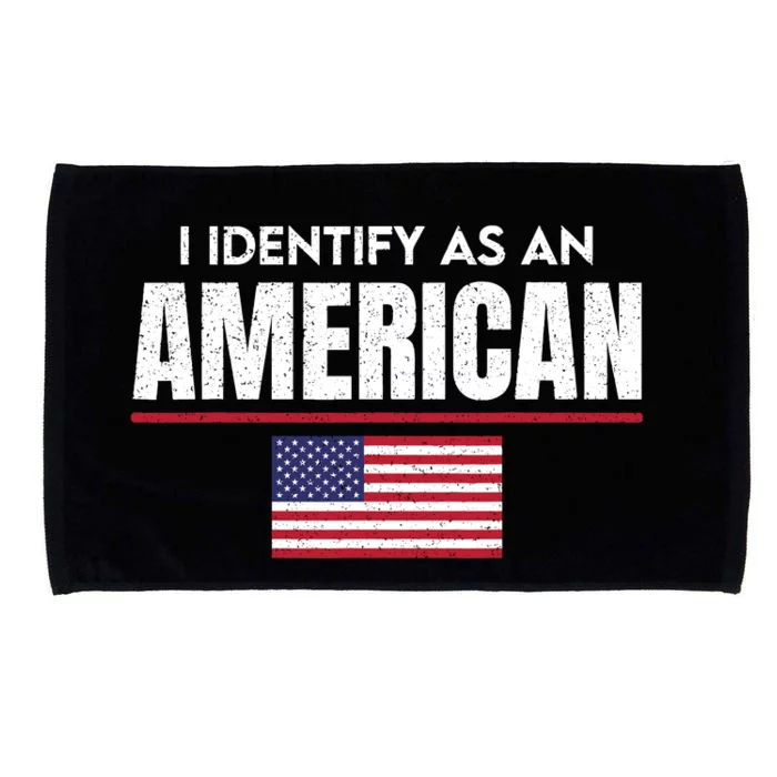 I Identify As An American No Identity Politics Usa Flag Microfiber Hand Towel