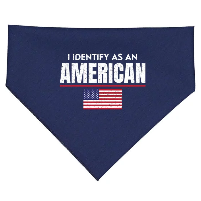 I Identify As An American No Identity Politics Usa Flag USA-Made Doggie Bandana