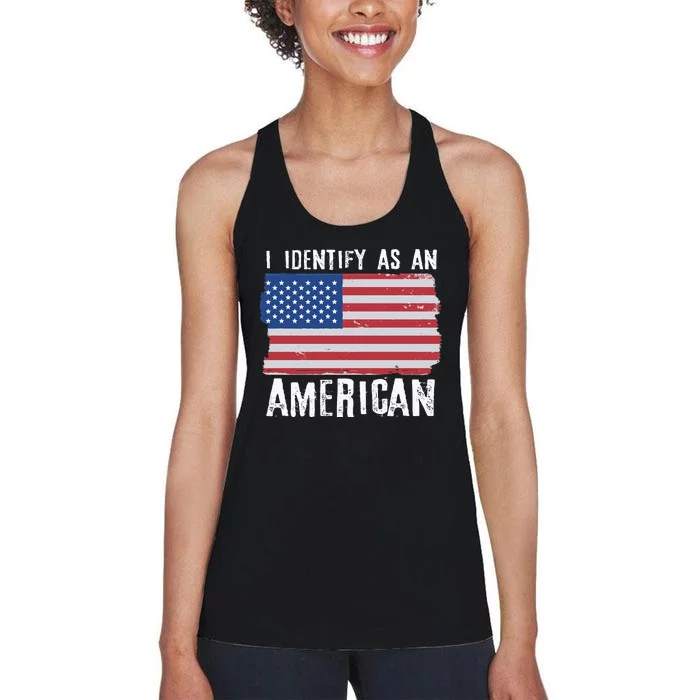 I Identify As An American Proud US American Women's Racerback Tank