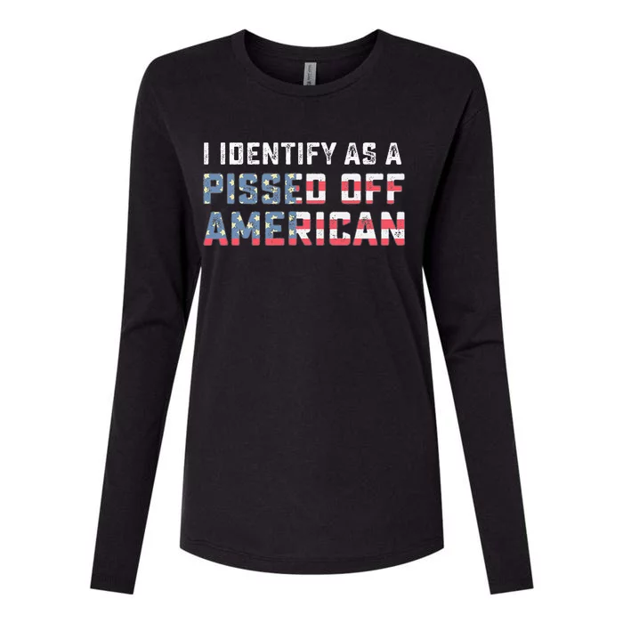 I Identify As A Pissed Off American Womens Cotton Relaxed Long Sleeve T-Shirt