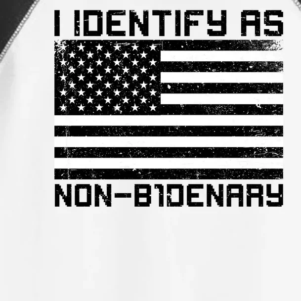 I Identify As Non B1denary USA American Flag Toddler Fine Jersey T-Shirt