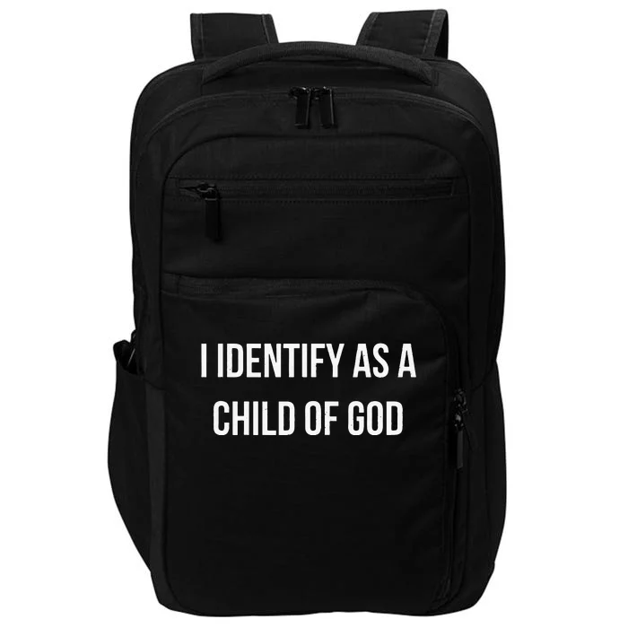 I Identify As A Child Of God Overcomer Christian Vintage Impact Tech Backpack