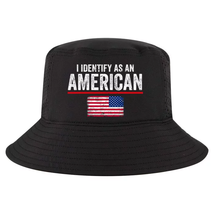 I Identify As An American No Identity Politics Usa Cool Comfort Performance Bucket Hat