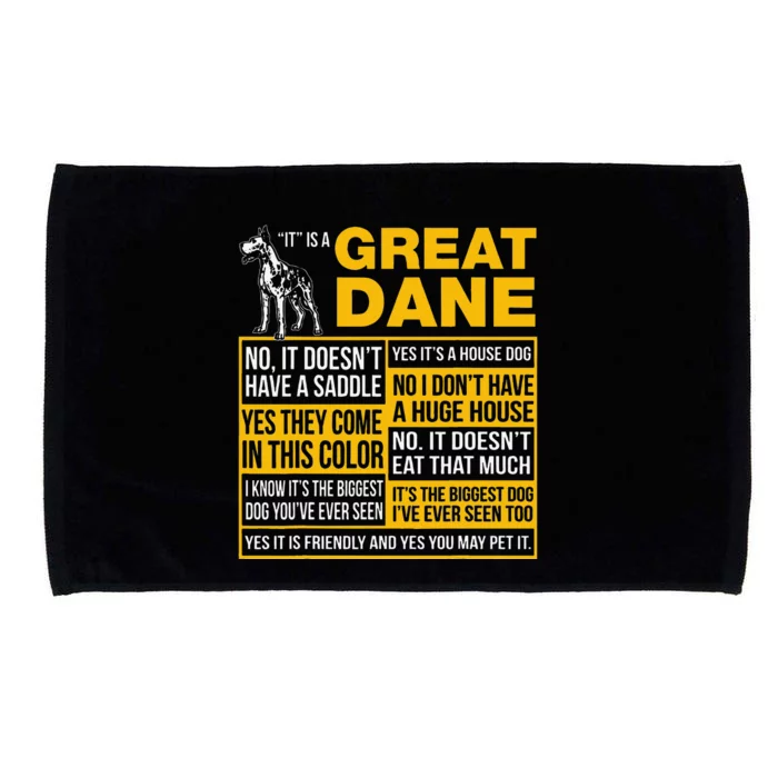 It Is A Great Dane Funny Gift Dog Lover Microfiber Hand Towel