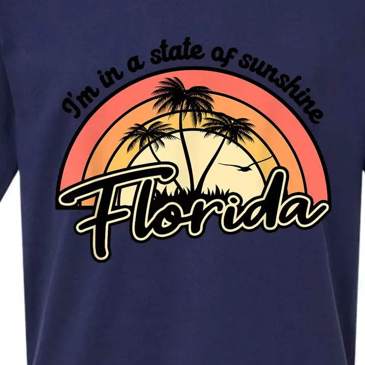 I'm In A State Of Sunshine Florida Beach Sun Sueded Cloud Jersey T-Shirt