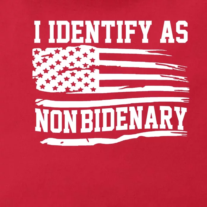 I Identify As Non Bidenary Anti Joe Biden Zip Tote Bag