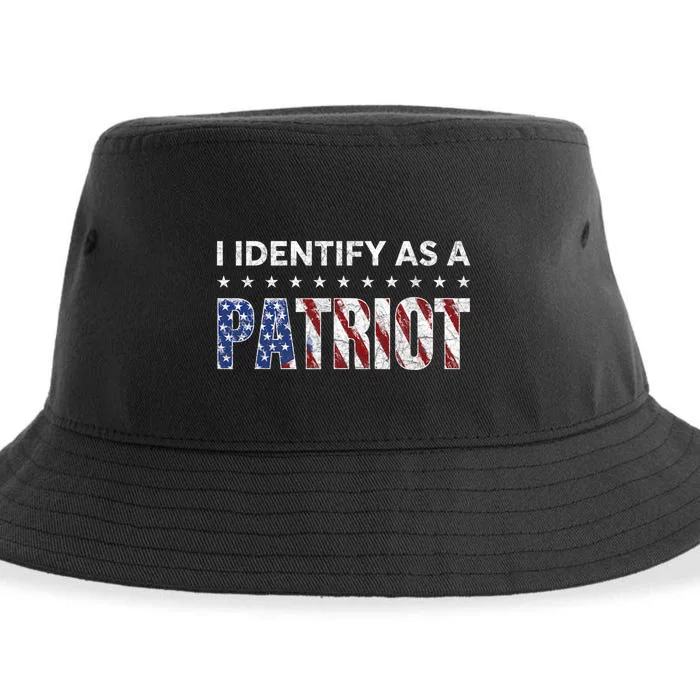 I Identify As A Patriot American Flag Patriotism Patriotic Sustainable Bucket Hat