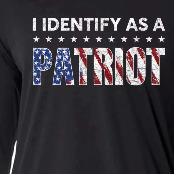 I Identify As A Patriot American Flag Patriotism Patriotic Cooling Performance Long Sleeve Crew