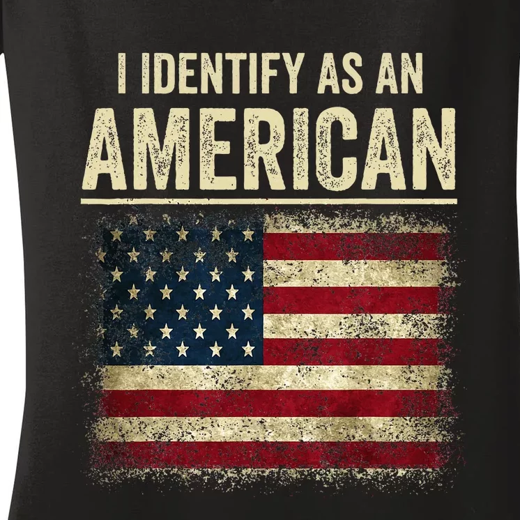 I Identify As An American Flag Women's V-Neck T-Shirt