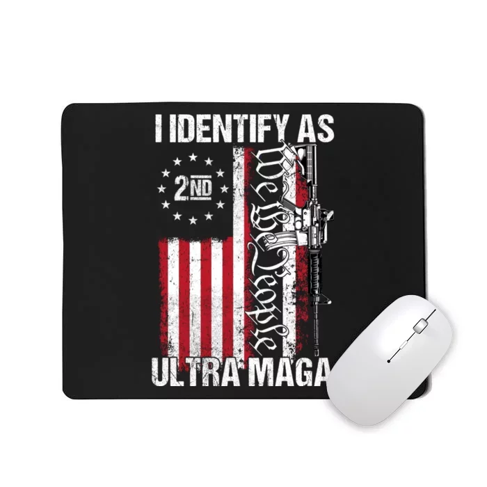 I Identify As Ultra Maga Funny Vintage Old US Flag Mousepad