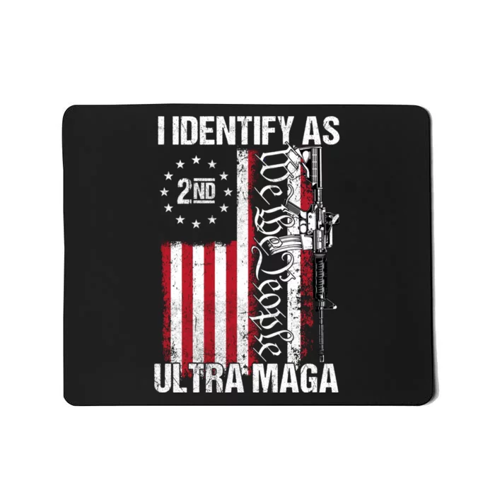 I Identify As Ultra Maga Funny Vintage Old US Flag Mousepad