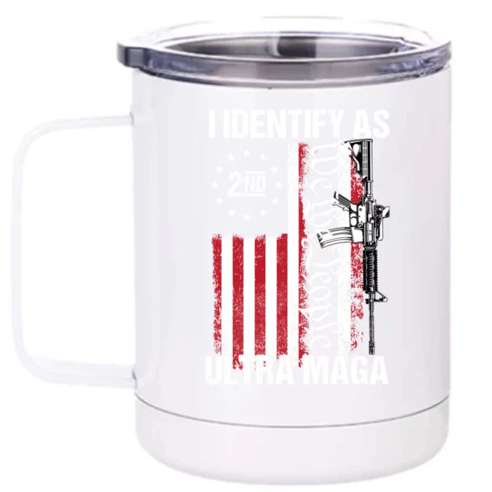 I Identify As Ultra Maga Funny Vintage Old US Flag Front & Back 12oz Stainless Steel Tumbler Cup