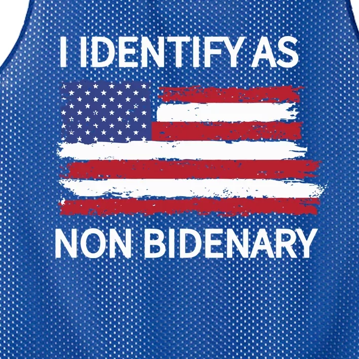 I Identify As Non Bidenary Mesh Reversible Basketball Jersey Tank