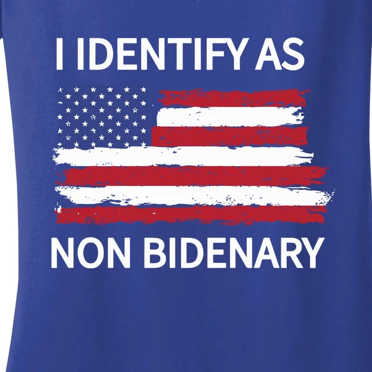 I Identify As Non Bidenary Women's V-Neck T-Shirt