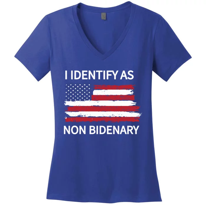 I Identify As Non Bidenary Women's V-Neck T-Shirt