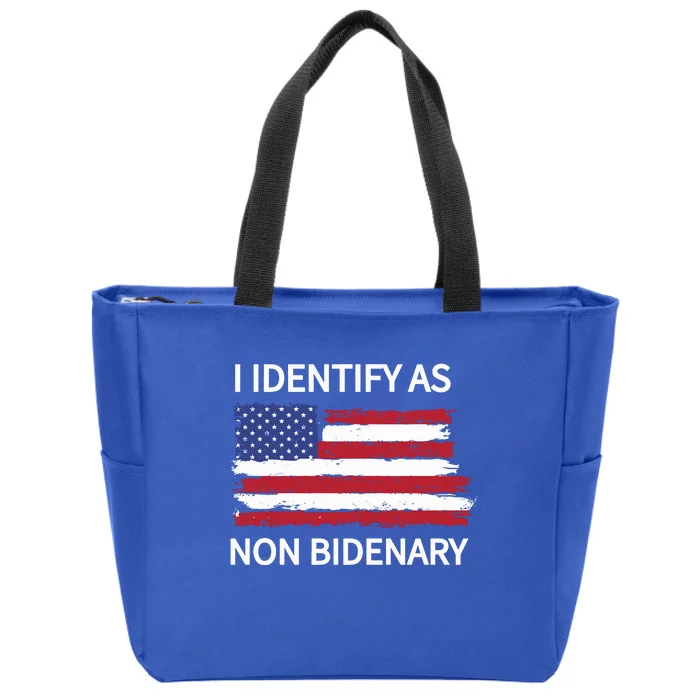 I Identify As Non Bidenary Zip Tote Bag