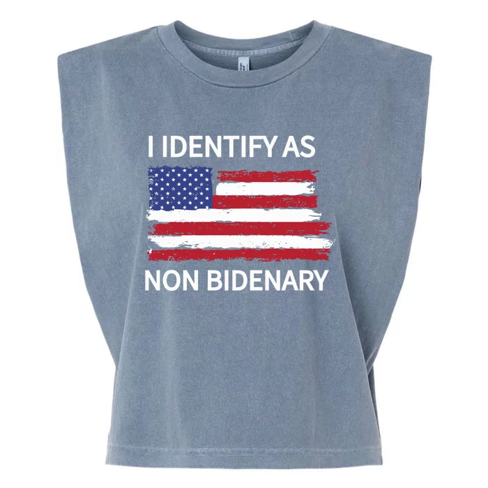 I Identify As Non Bidenary Garment-Dyed Women's Muscle Tee