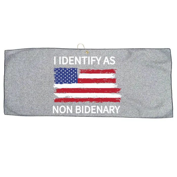 I Identify As Non Bidenary Large Microfiber Waffle Golf Towel