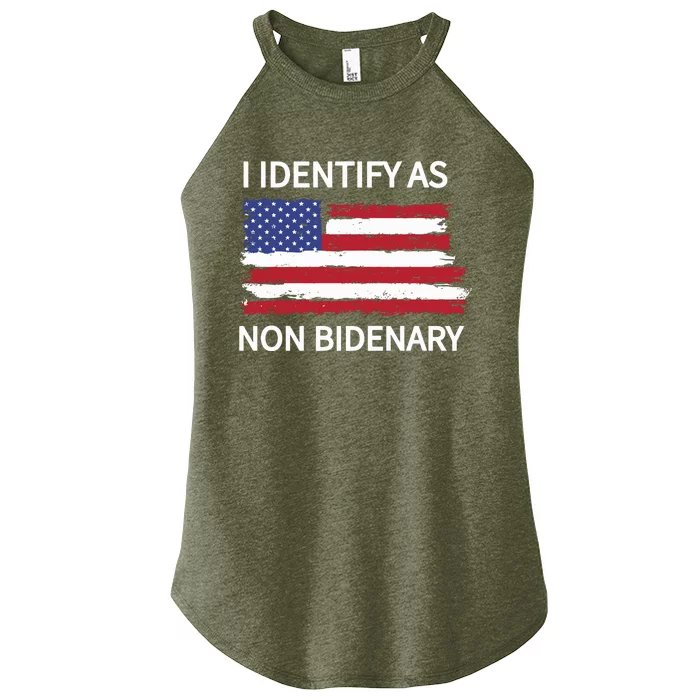 I Identify As Non Bidenary Women’s Perfect Tri Rocker Tank