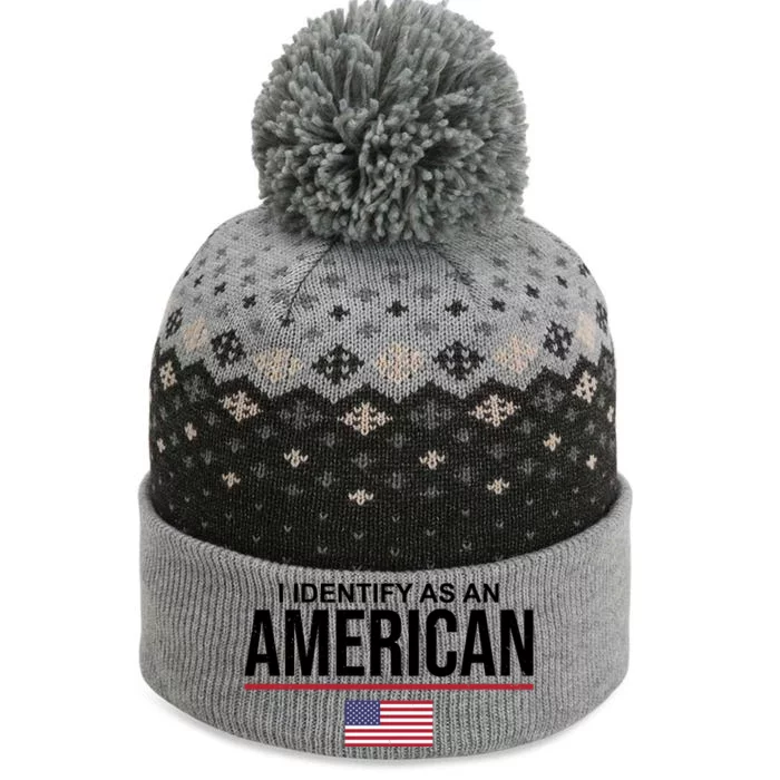 I Identify As An American USA Flag The Baniff Cuffed Pom Beanie